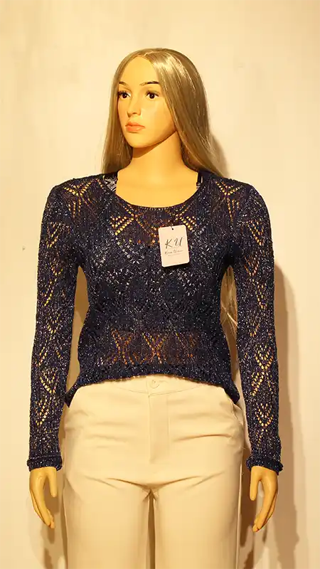 Polera de hilo,color azul