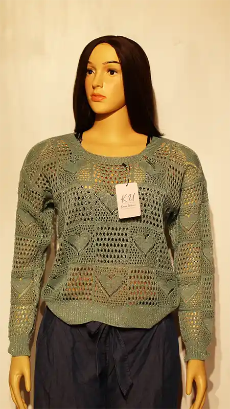 Blusa de hilo color verde