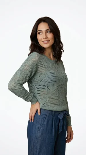 Blusa de hilo color verde