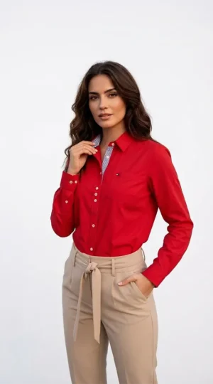 Camisa mujer TH, color rojo